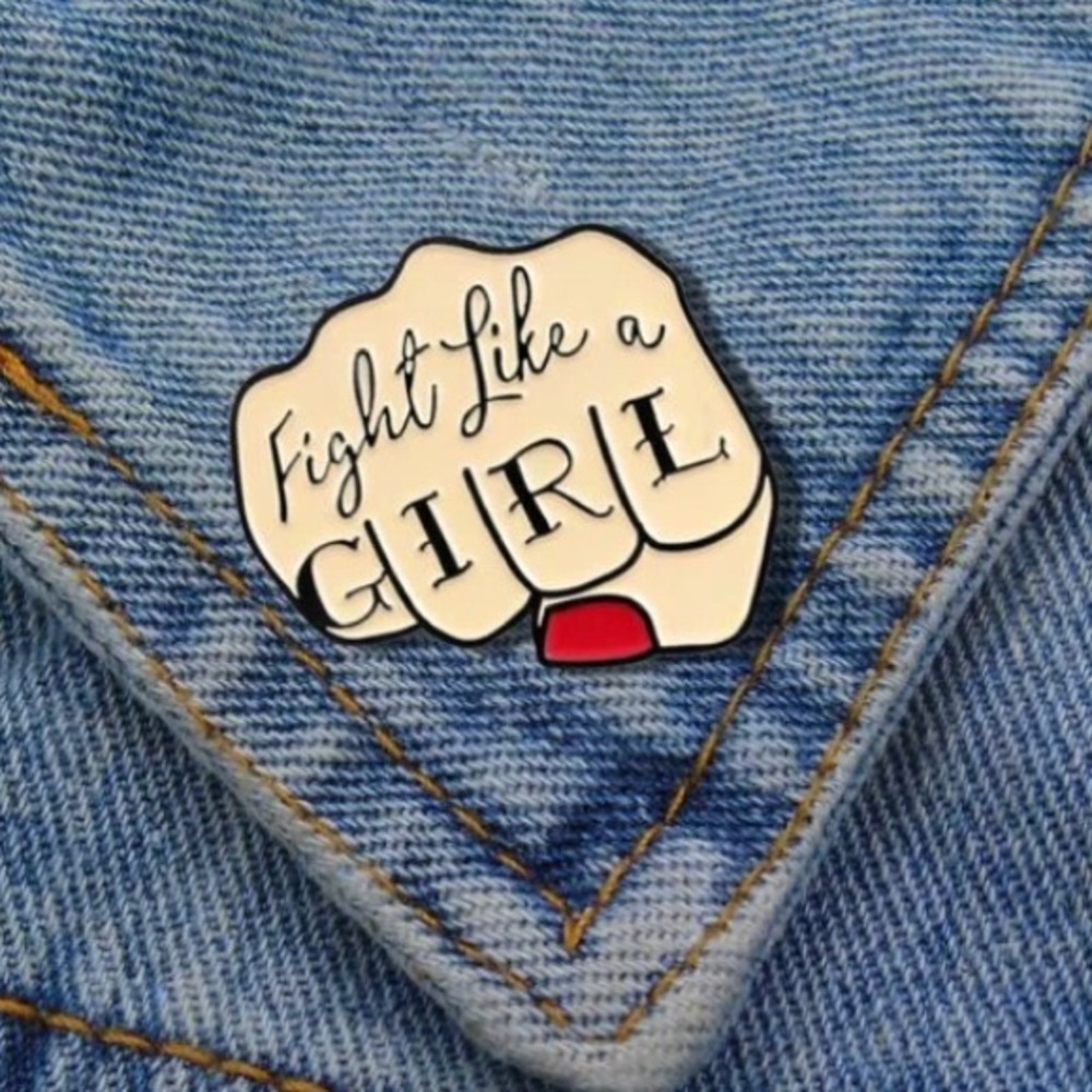 Feminist enamel pin